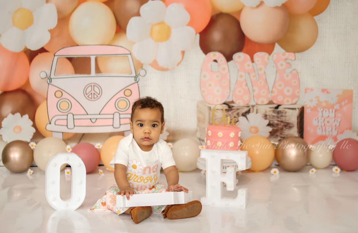 Kate Peace Balloon Backdrop 1st Birthday Designed by Ashley Paul