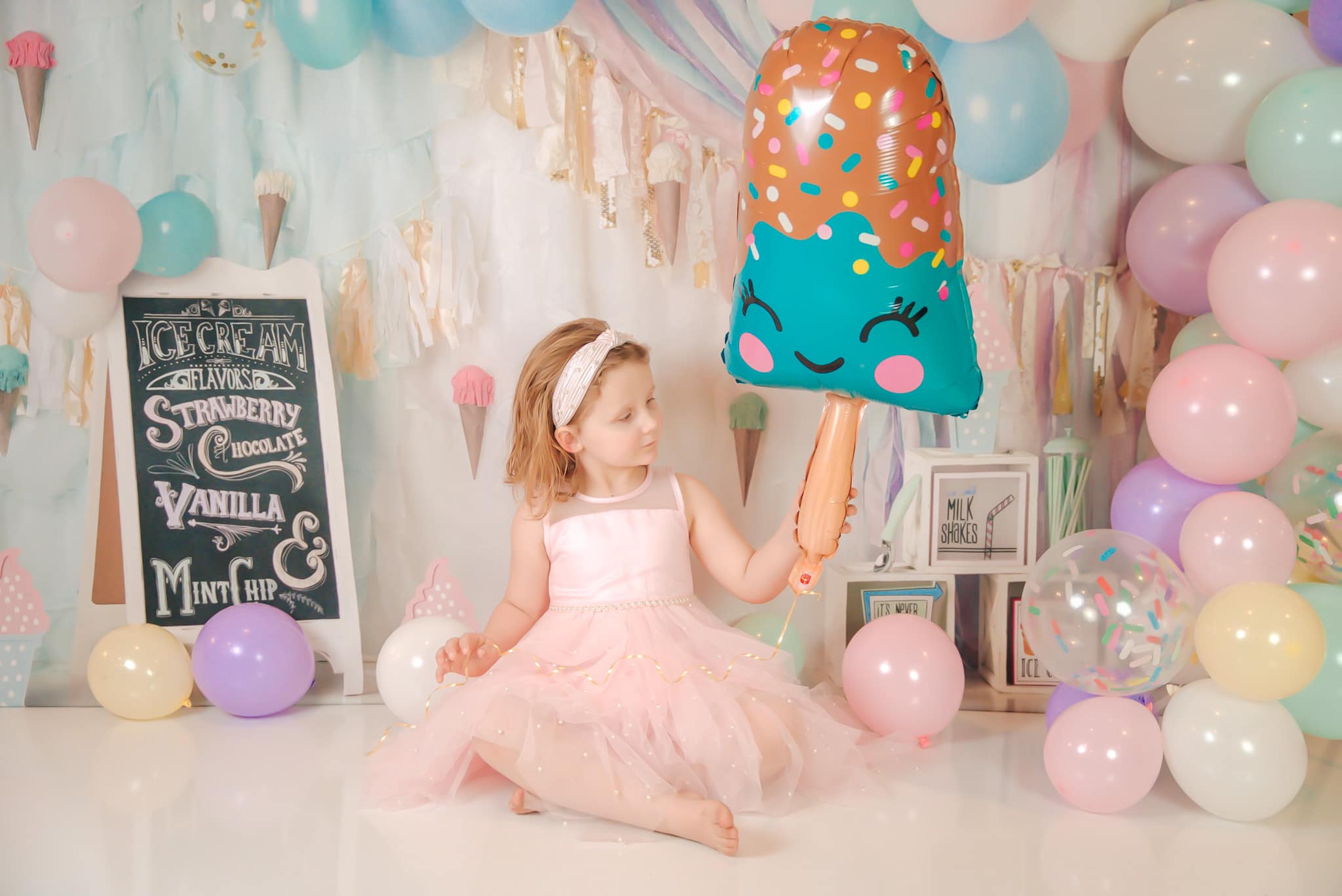 Kate Pastel Ice Cream Backdrop Party Designed by Mandy Ringe Photography