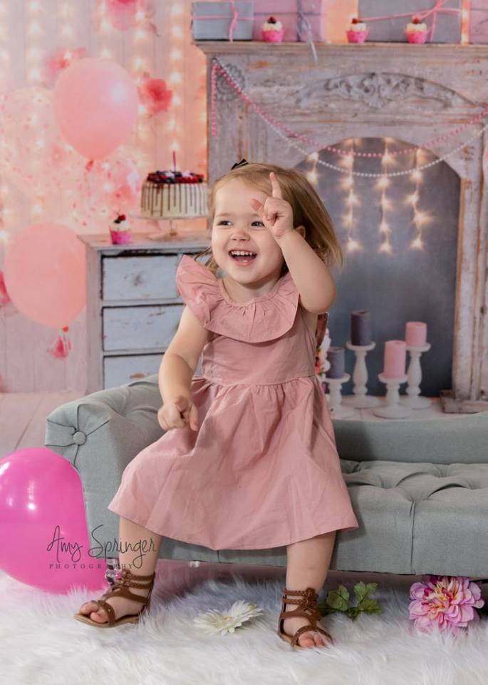 Kate Cake Smash For Party Photography Pink 1st birthday Backdrop Balloons - Kate Backdrop AU