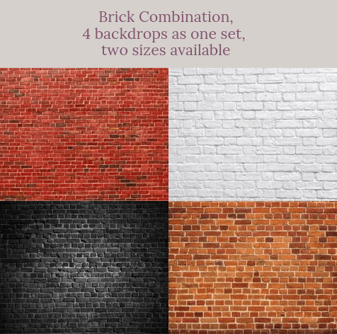 Brick combination backdrops for photography( 4 backdrops in total )AU