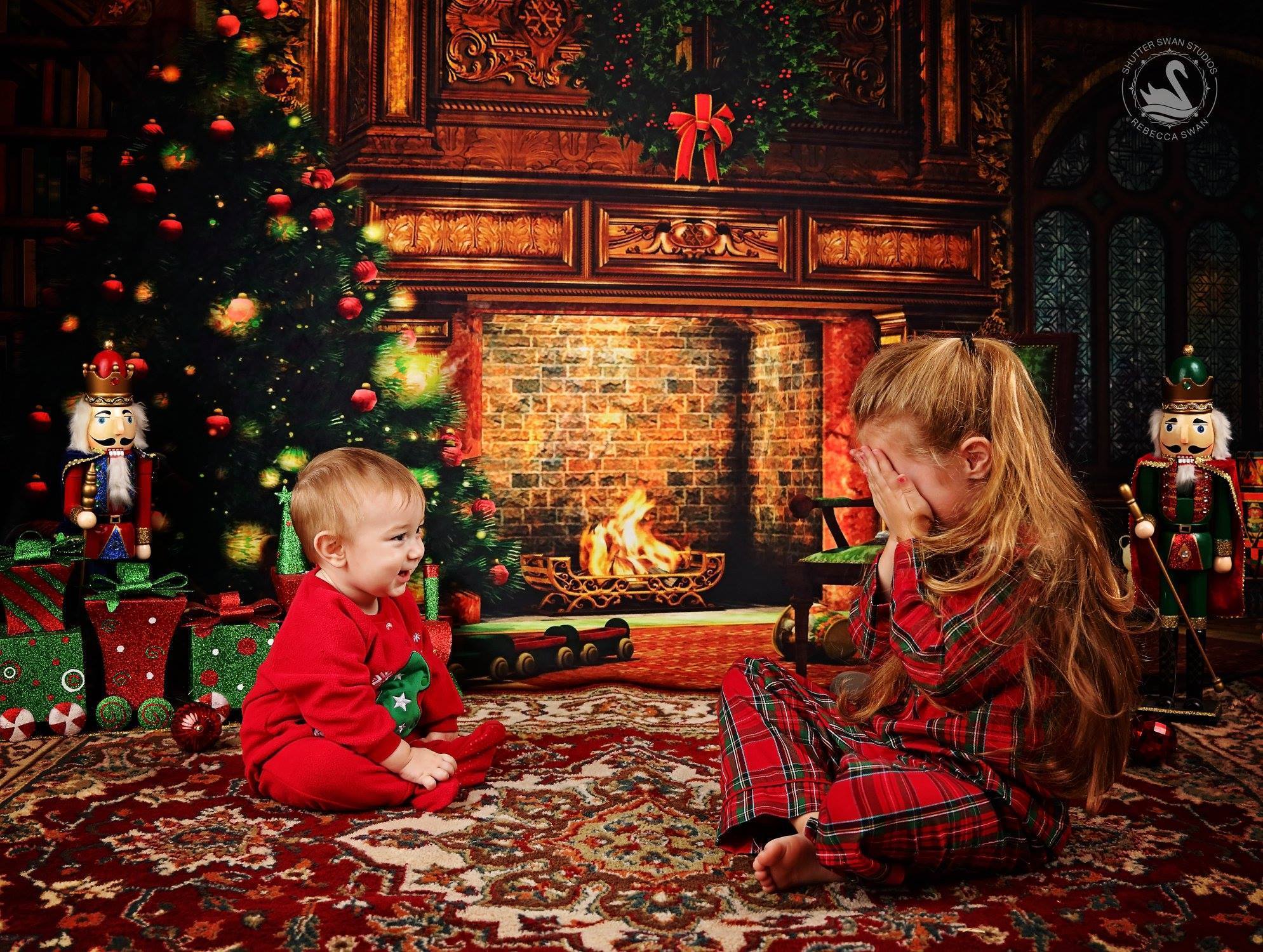Kate Christmas Tree And Fireplace Decorations for Photography - Kate Backdrop AU