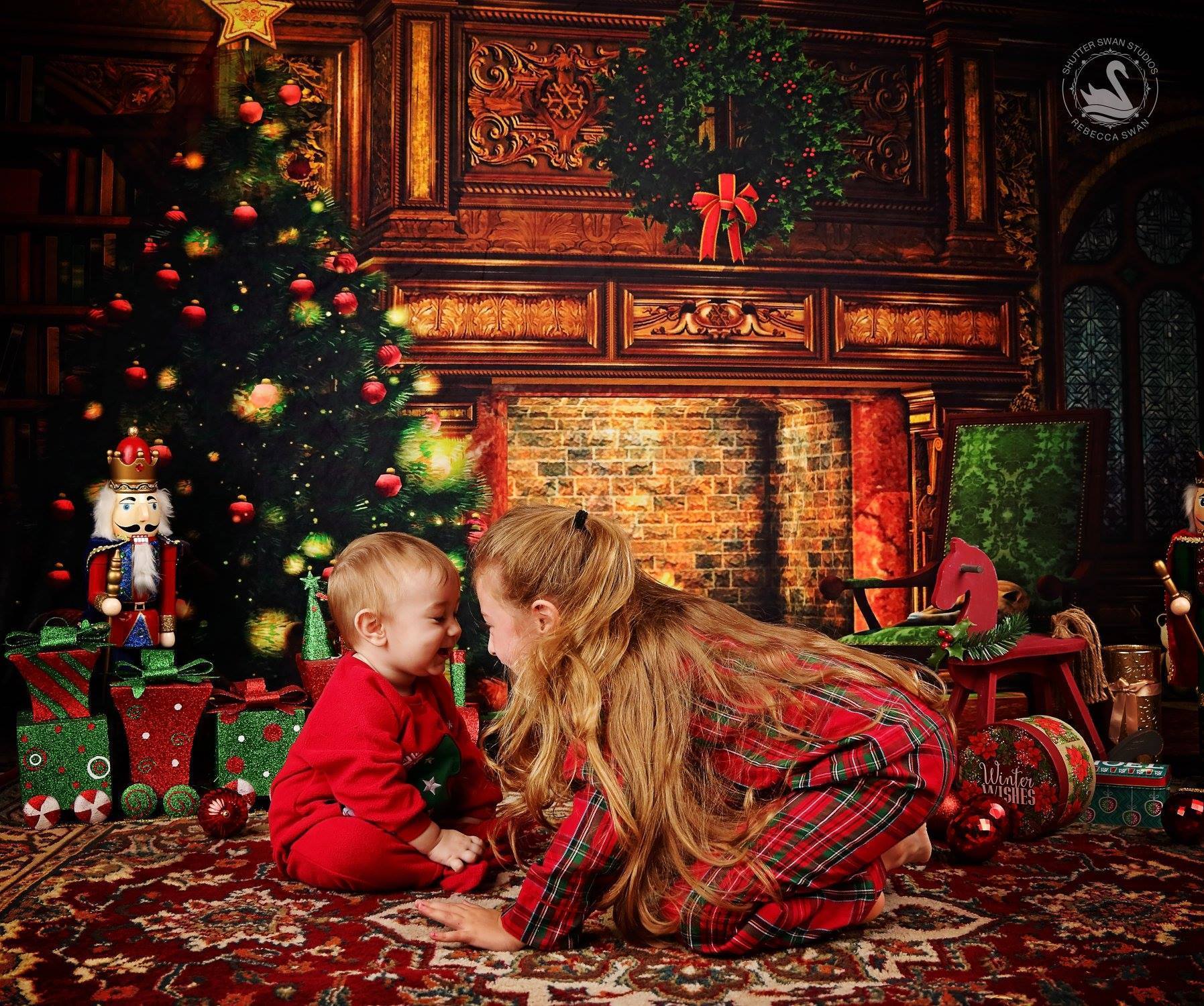 Kate Christmas Tree And Fireplace Decorations for Photography - Kate Backdrop AU