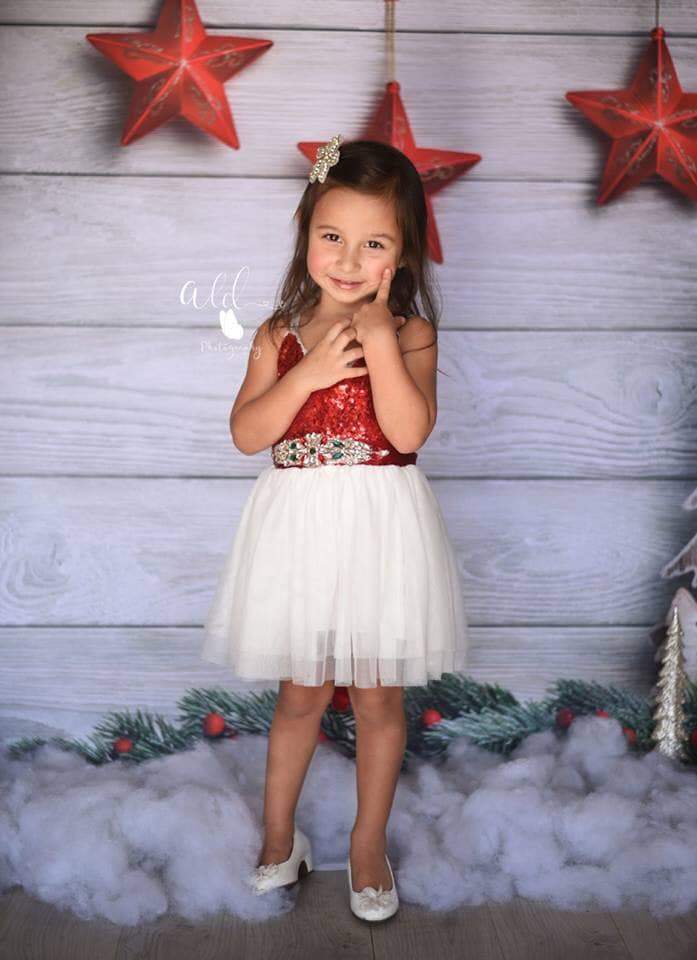 Kate Gray Wood Christmas Decor Backdrop - Kate Backdrop AU