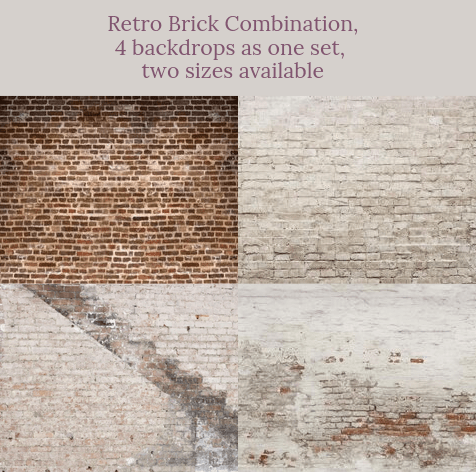 Distressed Brick combination backdrops for photography( 4 backdrops in total )AU
