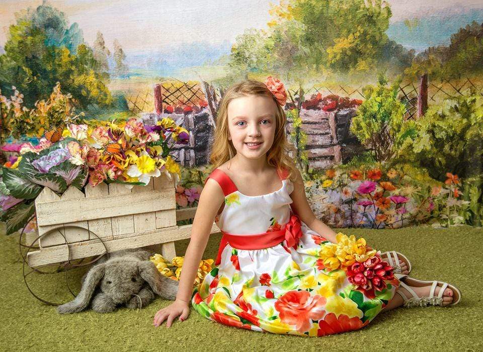 Kate Spring Colorful Flowers Valentine's Day Backdrop for Photography Designed by JFCC - Kate Backdrop AU