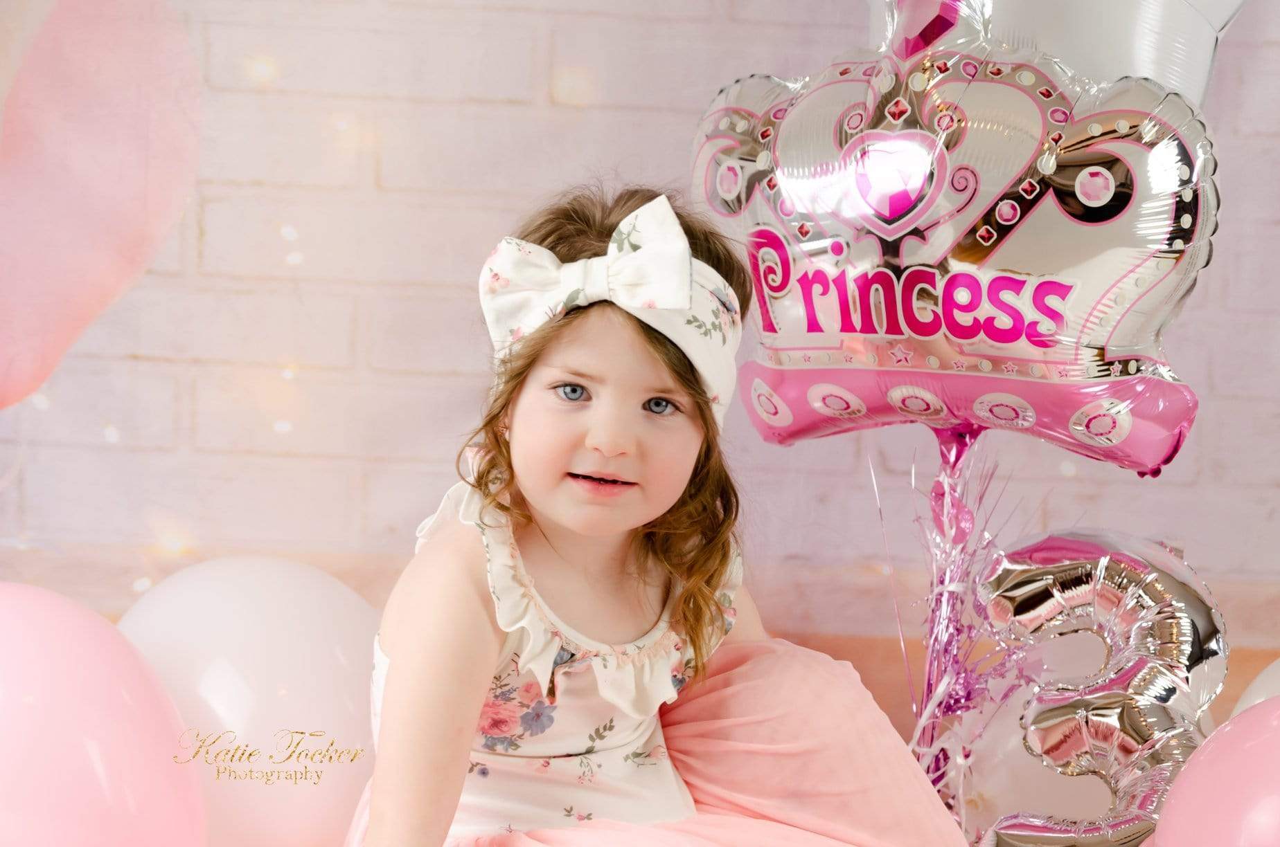 Kate White Brick Wall with Balloons and Decorations Birthday Backdrop for Photography - Kate Backdrop AU