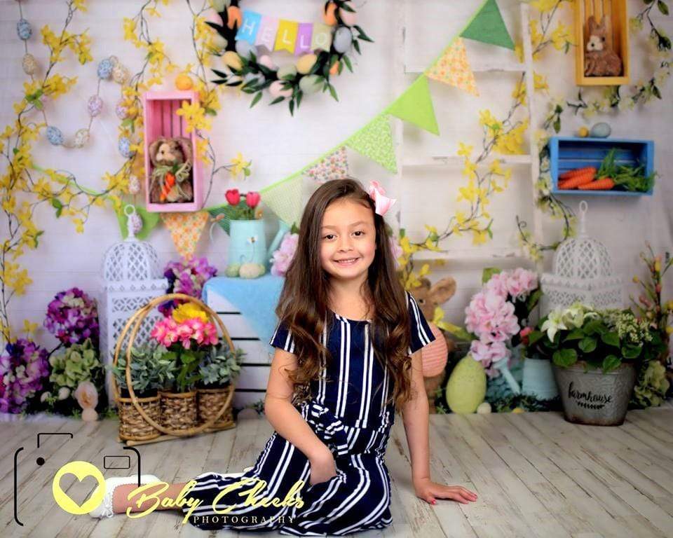 Kate Hello Spring Home Backdrop for Easter session