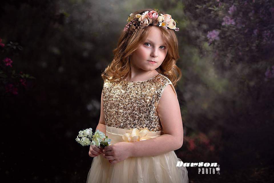 Kate Pink Floral Garden Fairy Lights spring Backdrop for Photography Designed by Pine Park Collection - Kate Backdrop AU