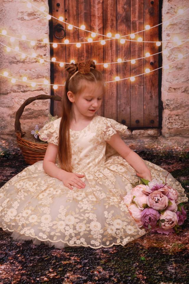 Kate Vintage Wall and Door with Lights Children Backdrop for Children Designed by JFCC - Kate Backdrop AU