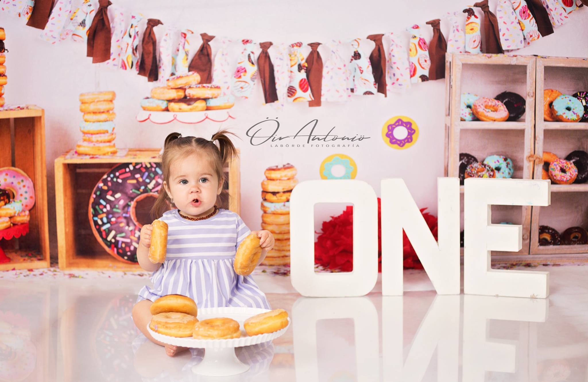 Kate Chocolate Donut Banners Children Backdrop - Kate Backdrop AU