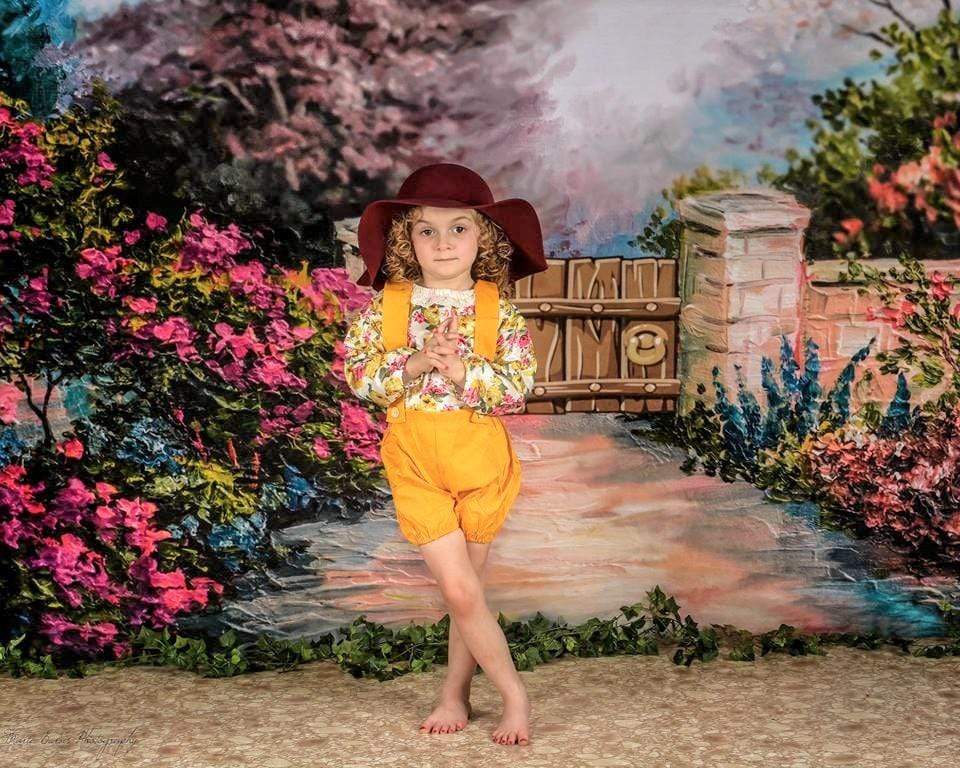 Kate Spring Flowers and Fence Children Backdrop for Photography Designed by JFCC - Kate Backdrop AU