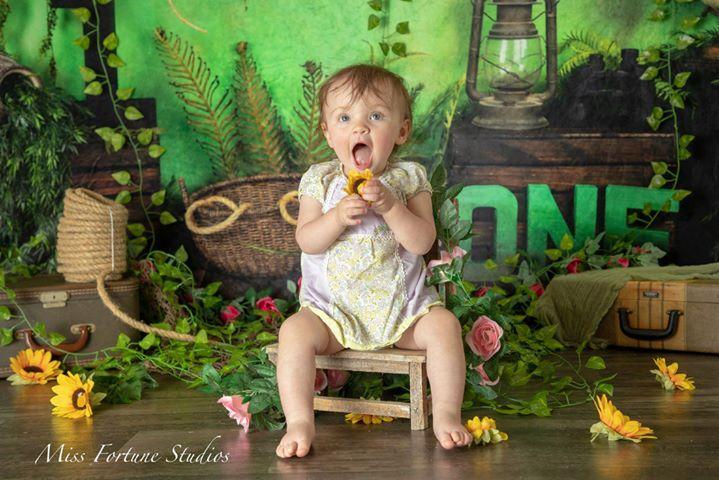 Kate Jungle 1st Birthday Summer Backdrop Designed by Arica Kirby