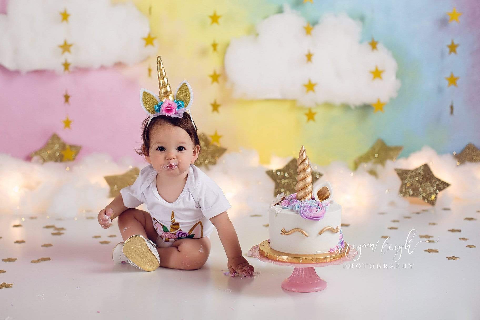 Kate Fantasy Background with Clouds Stars Children Backdrop for Photography Designed by Megan Leigh Photography