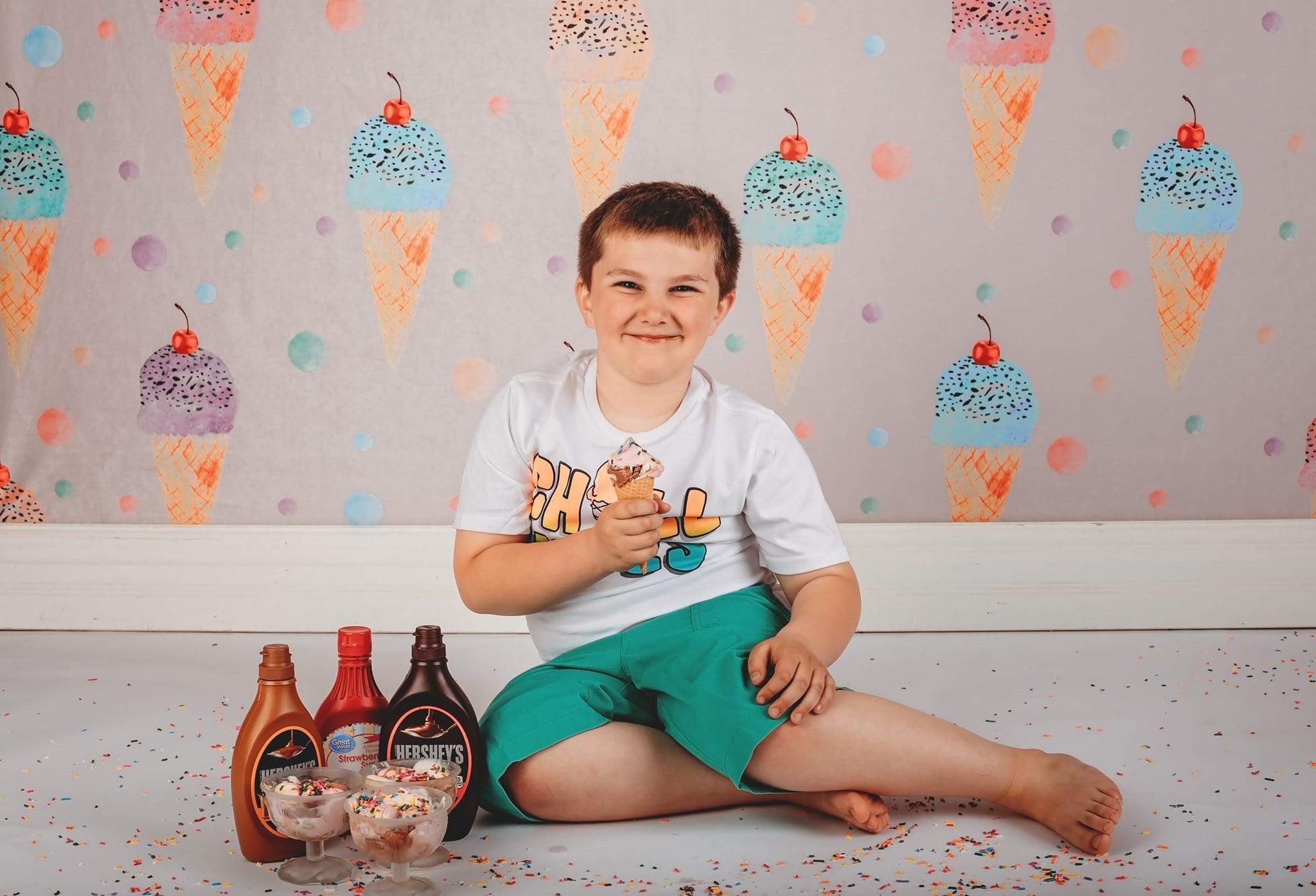 Kate Beige Cute Ice-cream Summer Backdrop for Photography designed by Jerry_Sina - Kate Backdrop AU