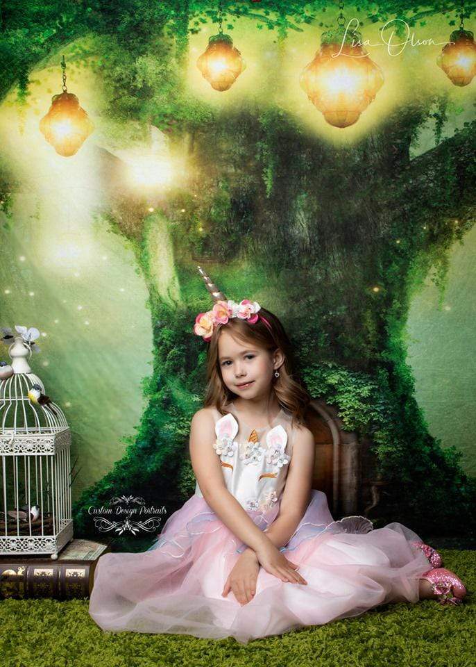 Kate Spirit Fairy Tree House Forest Children Backdrop for Photography Designed by JFCC - Kate Backdrop AU