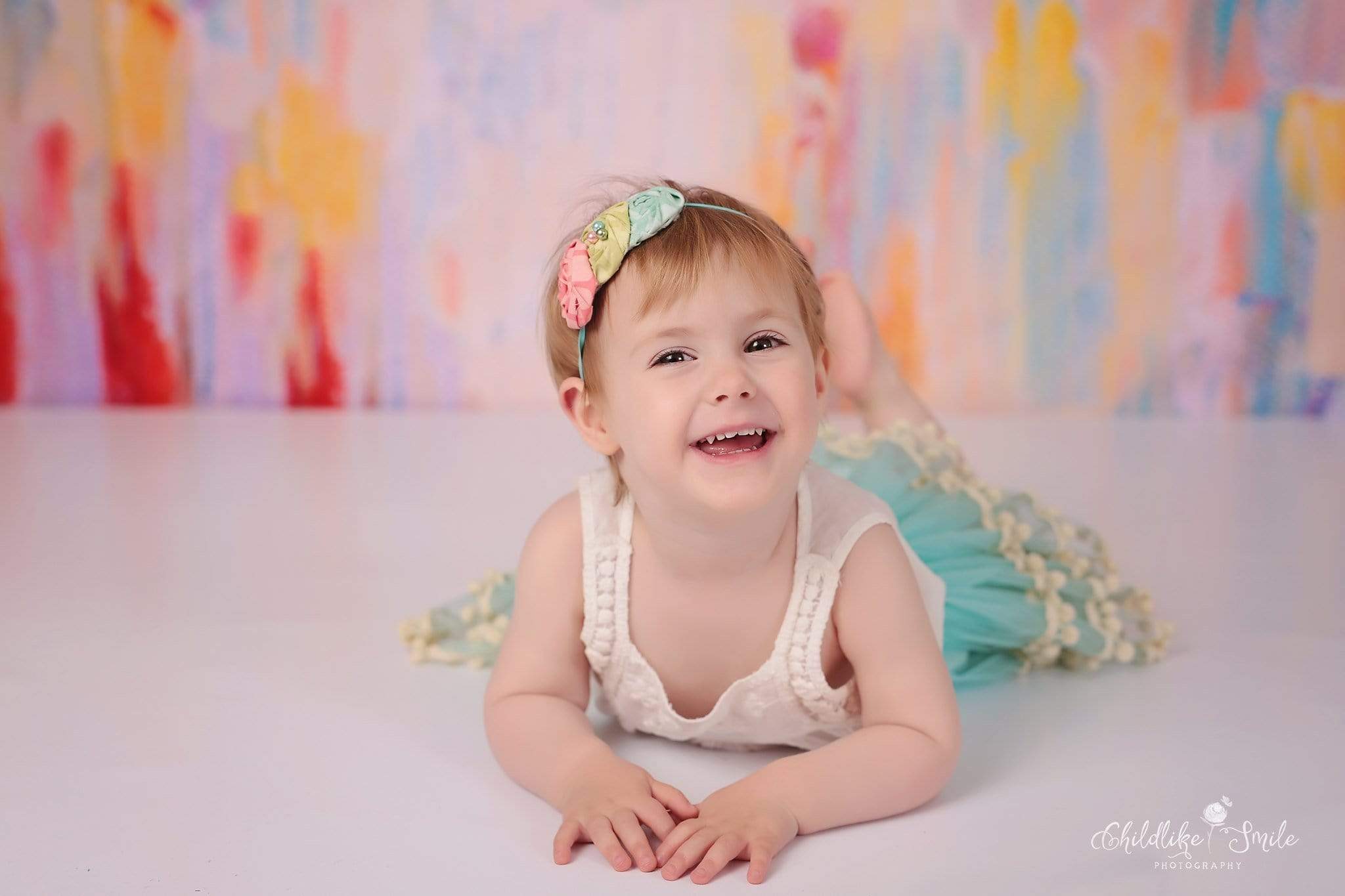 Kate Watercolor Summer Rainbow Texture Backdrop for Photography designed by Jerry_Sina - Kate Backdrop AU