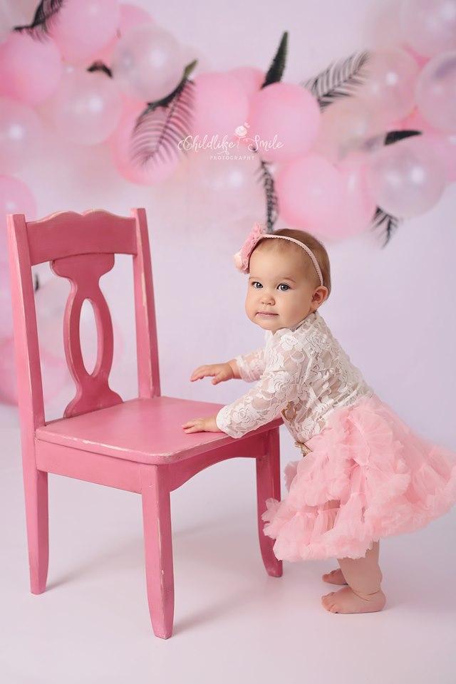 Kate Pink Balloon Garland Birthday Backdrop for Photography Designed by Megan Leigh Photography - Kate Backdrop AU