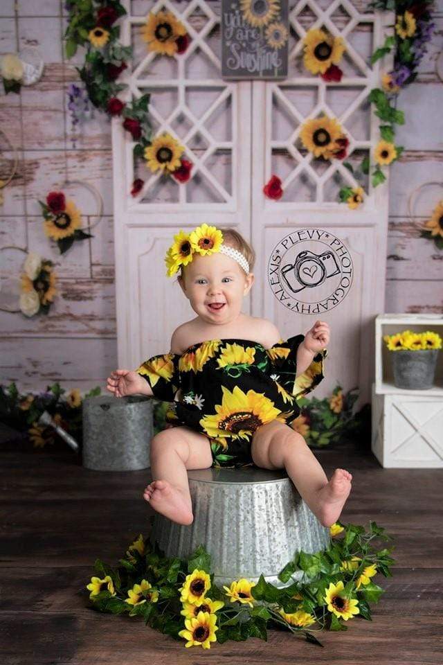 Kate You Are My Sunshine Summer Sunflower Mother's Day Backdrop Designed by Stacilynnphotography - Kate Backdrop AU