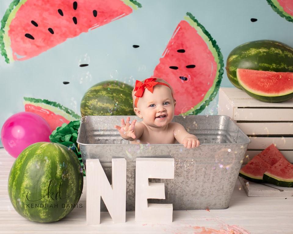 Kate Fresh Background Summer Watermelon Backdrop cake smash/birthday - Kate Backdrop AU