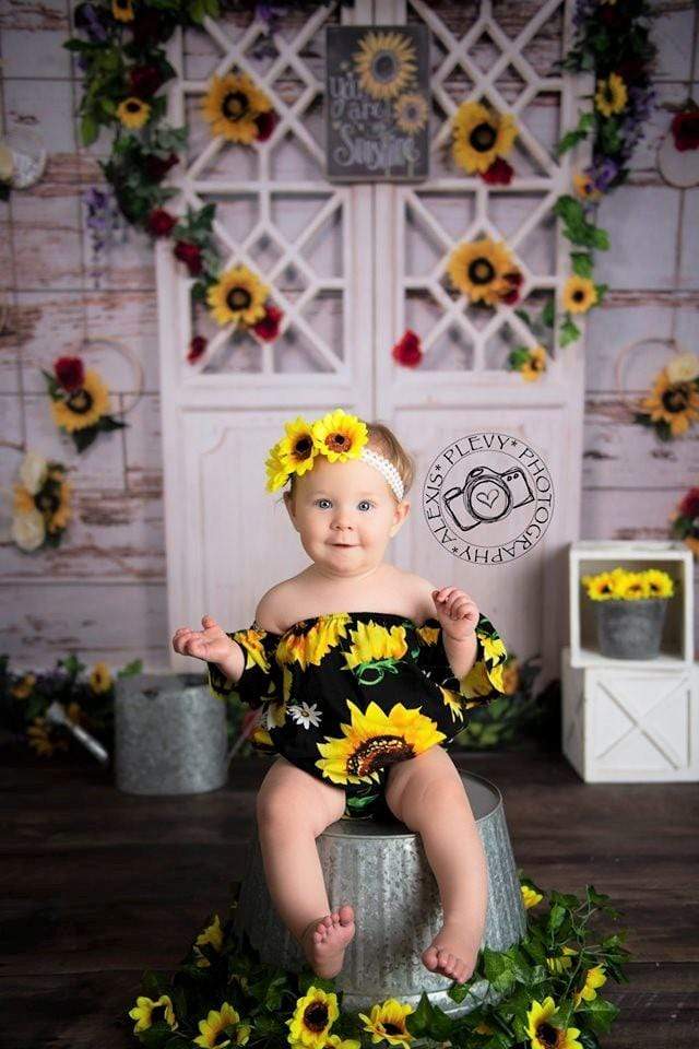 Kate You Are My Sunshine Summer Sunflower Mother's Day Backdrop Designed by Stacilynnphotography - Kate Backdrop AU