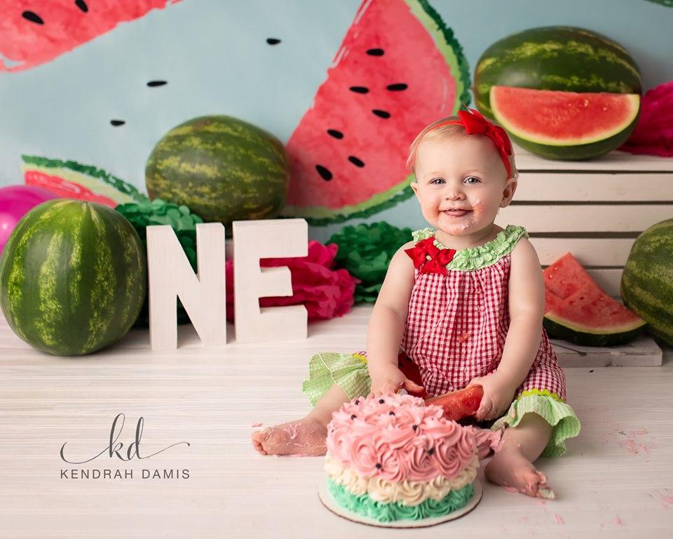 Kate Fresh Background Summer Watermelon Backdrop cake smash/birthday - Kate Backdrop AU