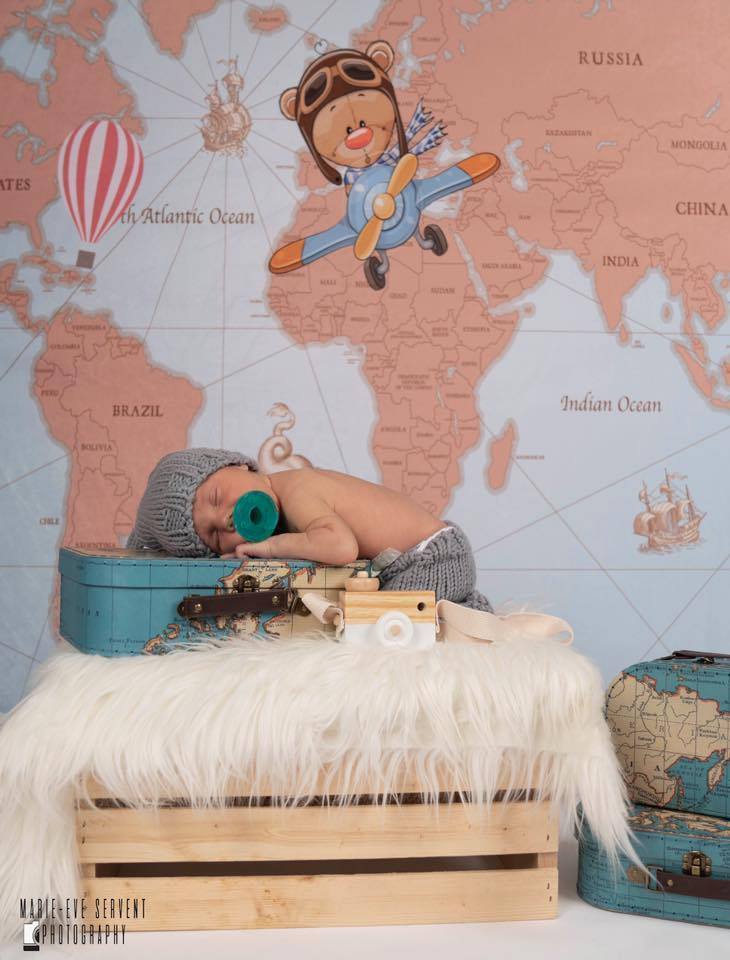 Kate Travel Around the World Pilot Children Backdrop for Photography Designed by JFCC - Kate Backdrop AU