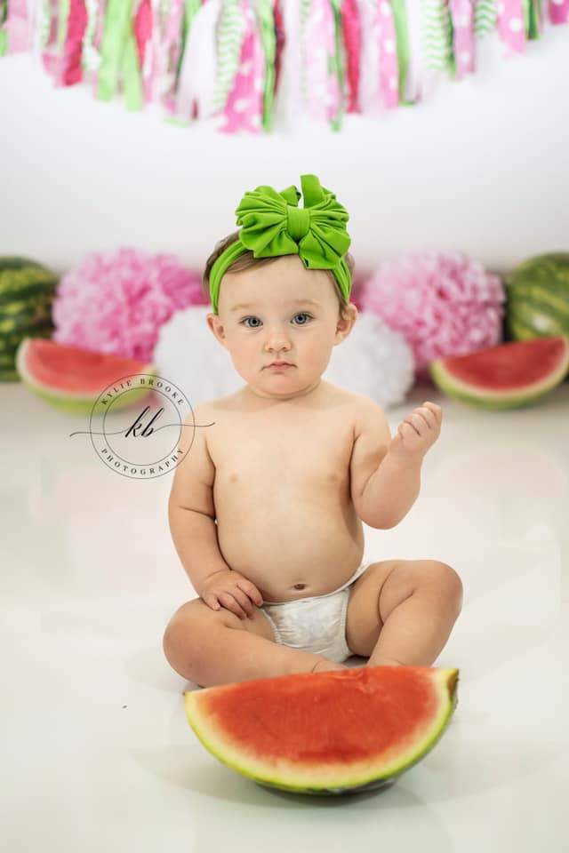 Kate Summer Pink and Green Watermelon Birthday Backdrop for Photography Designed by Mandy Ringe Photography - Kate Backdrop AU