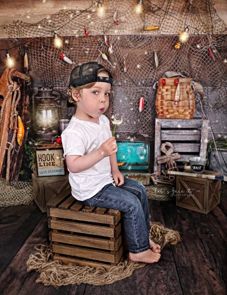 Kate Go Fishing Children Backdrop for Photography Designed By Arica Kirby - Kate Backdrop AU