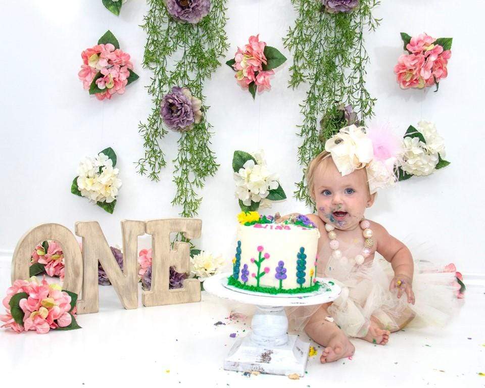 Kate 1st Birthday Flower Grass Decoration Backdrop for Photography Designed By Leann West