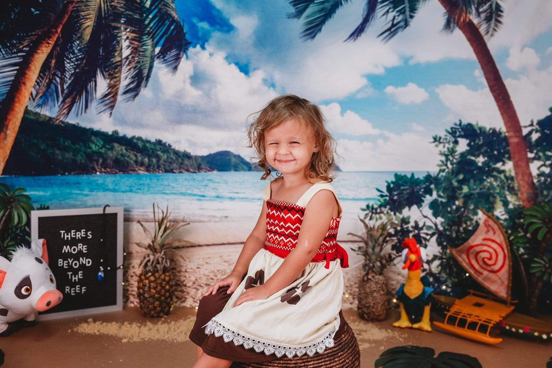 Summer Holiday Blue sky with sandbeach and island Backdrop for Photography - Kate Backdrop AU