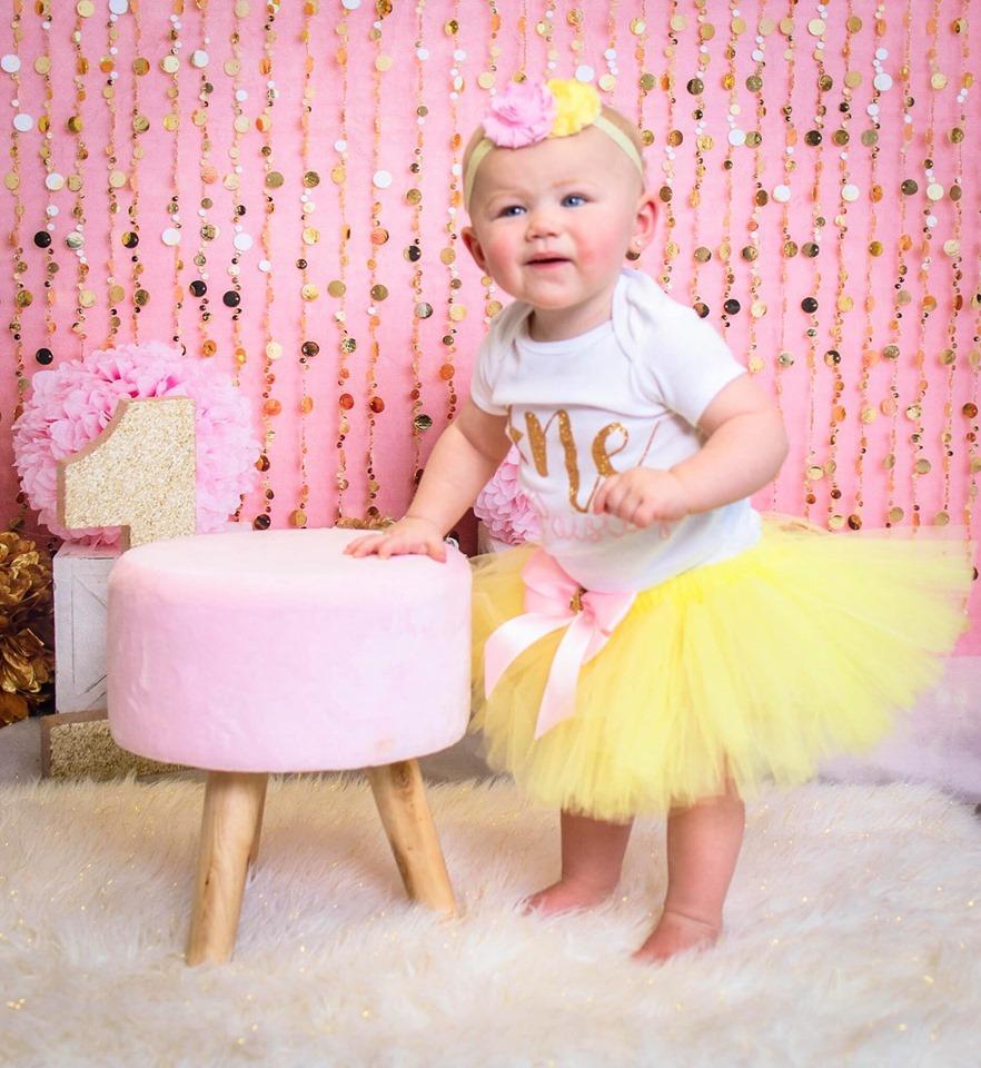 Kate Pink Gold Birthday Backdrop for Photography Designed by Lisa B - Kate Backdrop AU