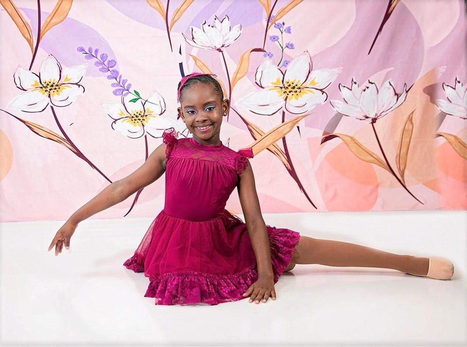 Kate White Flowers Pink Backdrop for Children Photography Designed by JFCC