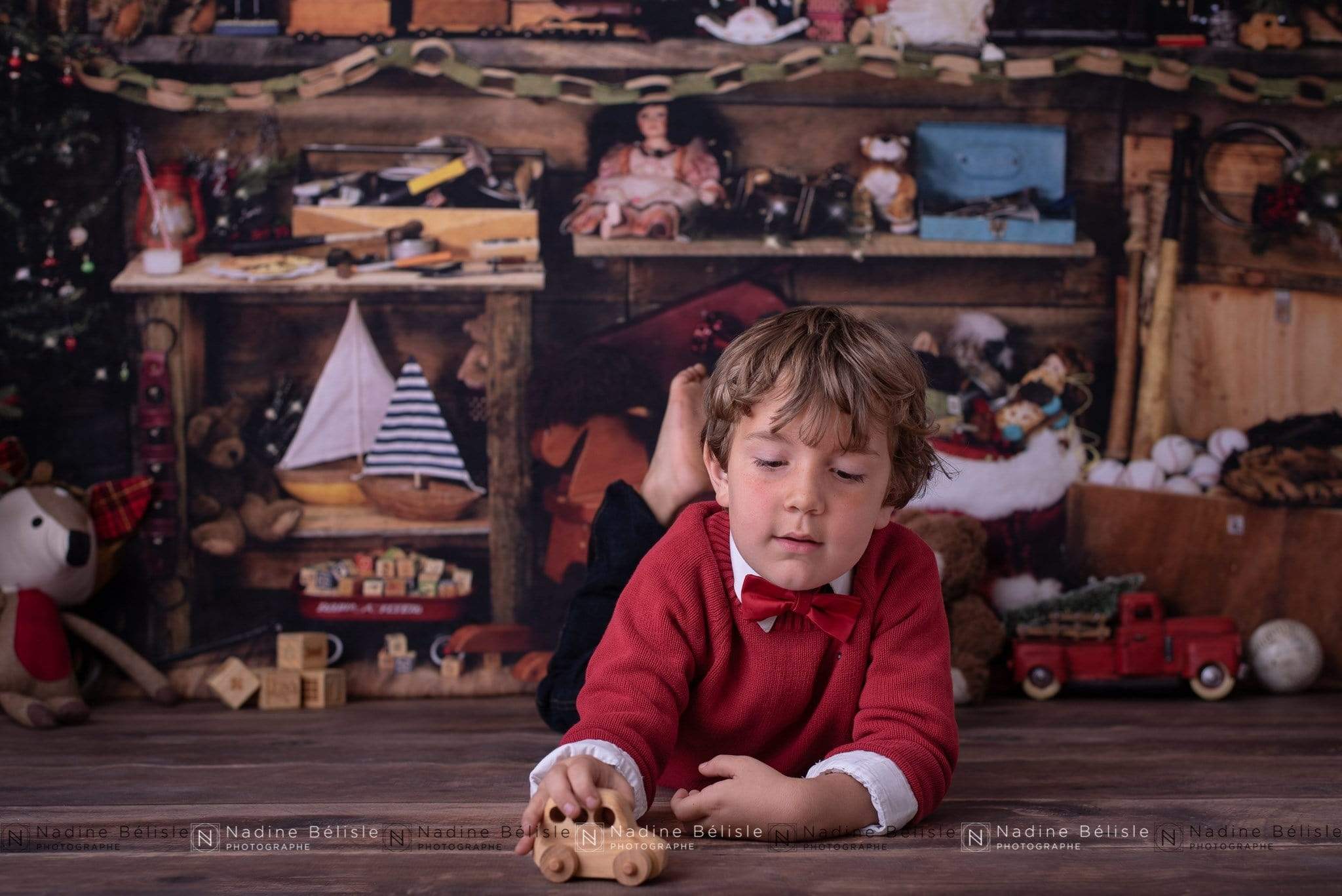 Kate Christmas Santas Workshop Backdrop designed by Arica Kirby - Kate Backdrop AU