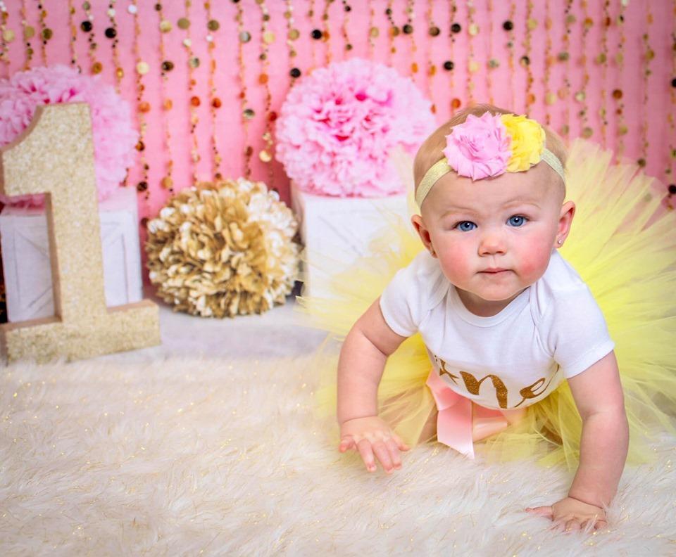 Kate Pink Gold Birthday Backdrop for Photography Designed by Lisa B
