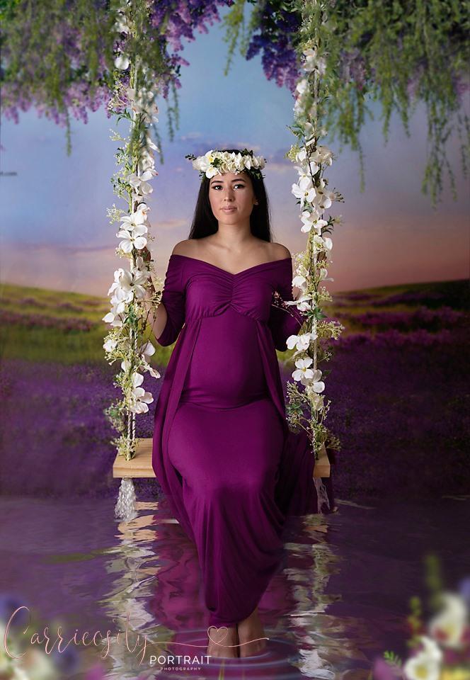 Kate Outdoor Purple Flowers Scenery Lavender Backdrop - Kate Backdrop AU