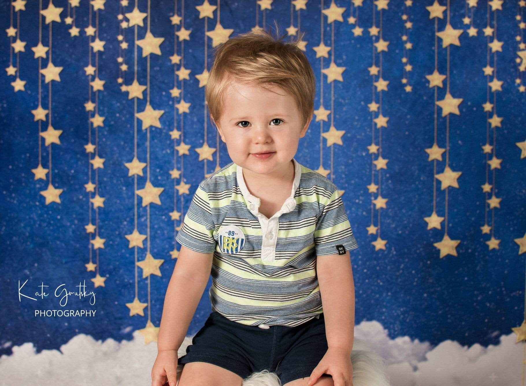 Kate Night Sky with Bling Stars and Clouds Children Backdrop for Photography Designed by JFCC - Kate Backdrop AU