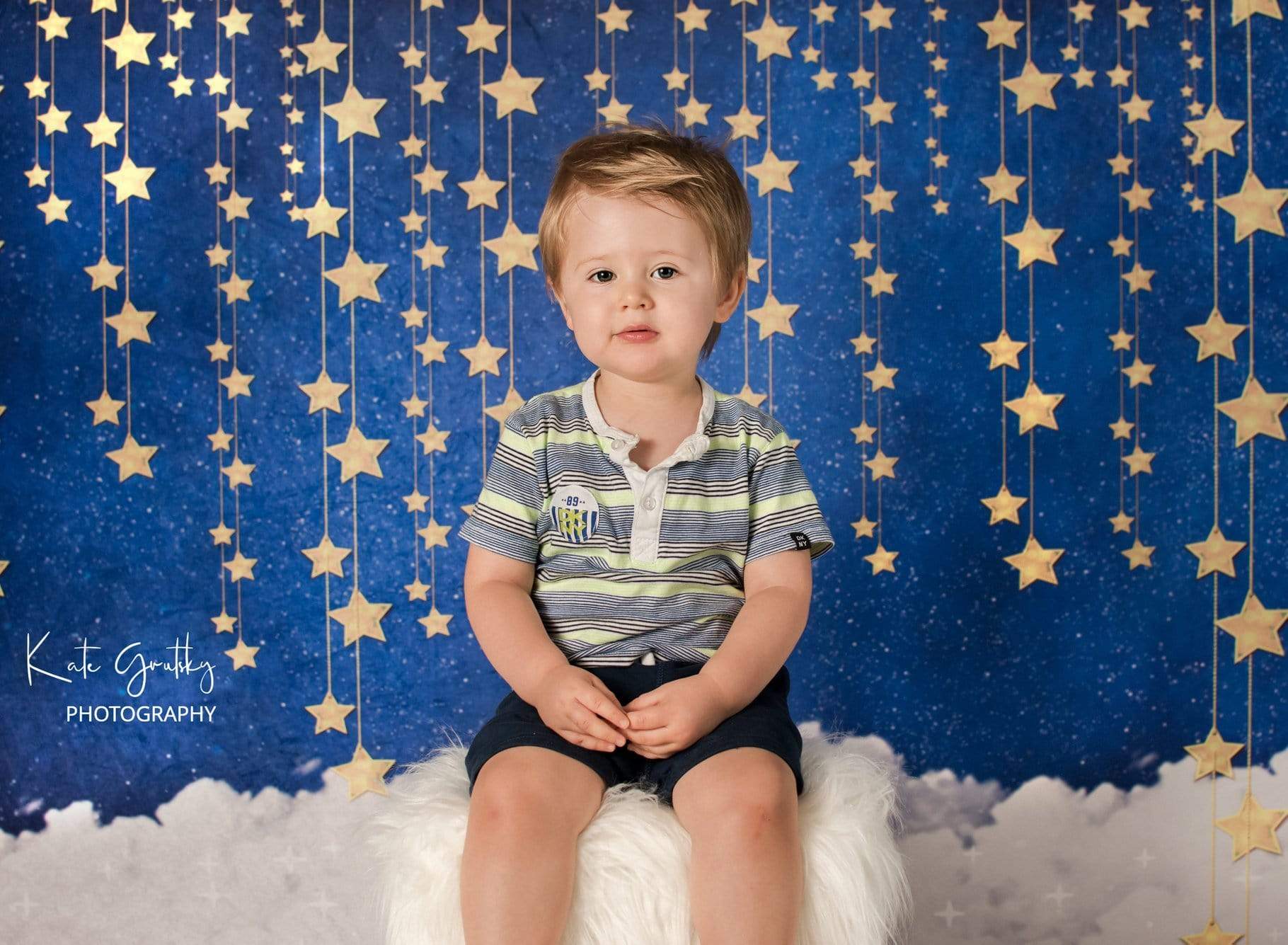 Kate Night Sky with Bling Stars and Clouds Children Backdrop for Photography Designed by JFCC