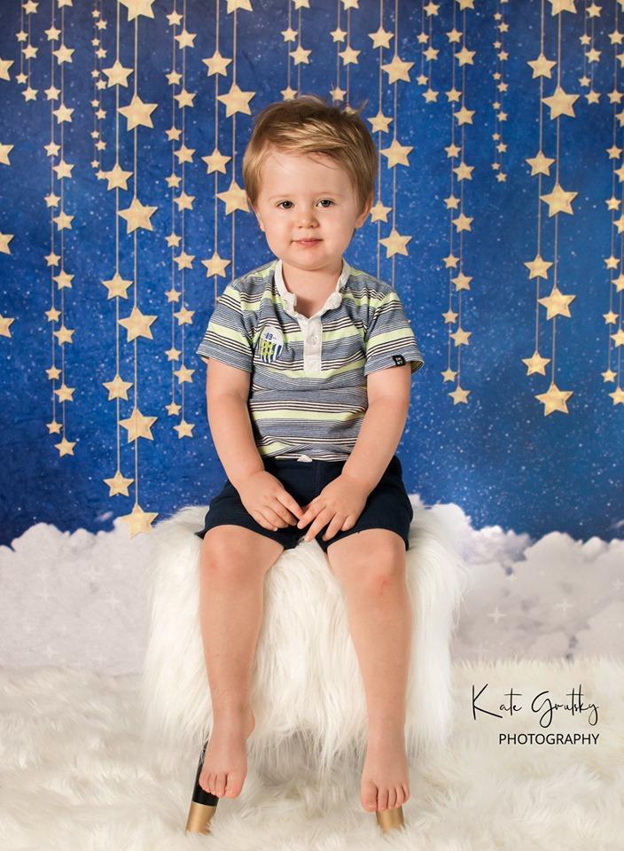 Kate Night Sky with Bling Stars and Clouds Children Backdrop for Photography Designed by JFCC - Kate Backdrop AU