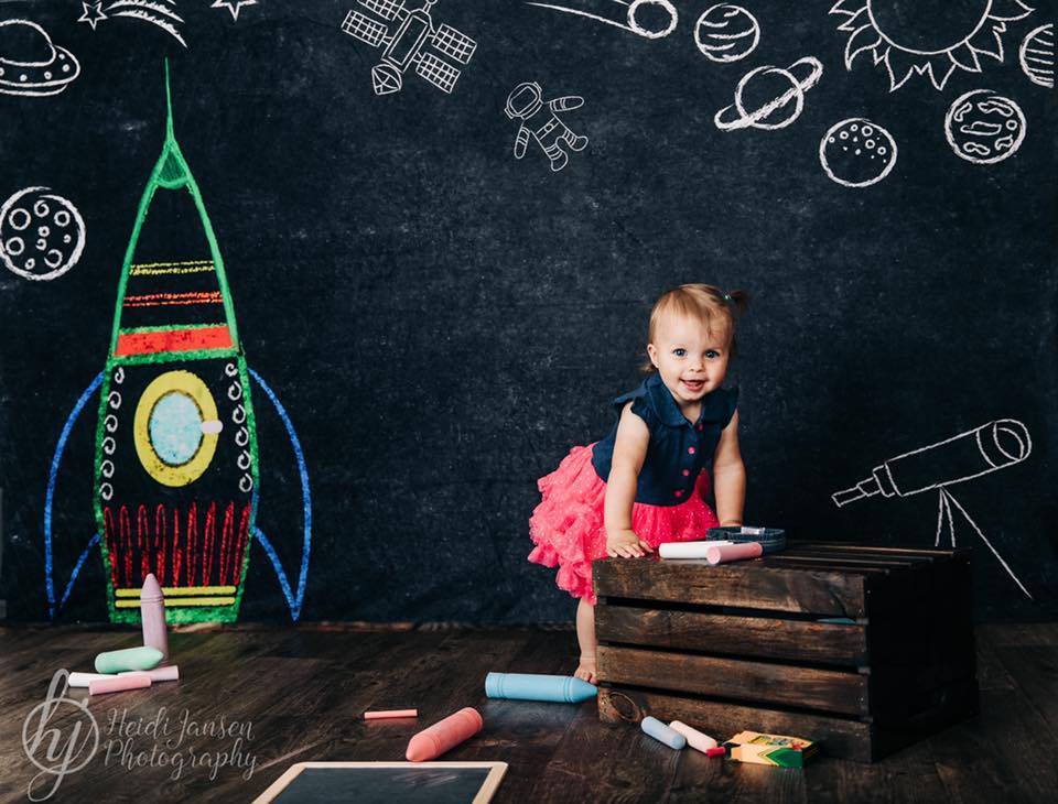 Kate Back to School Space Backdrop for Photography Designed by Marina Smith