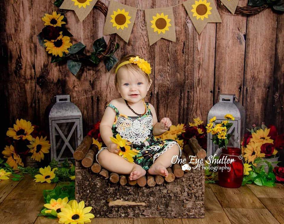 Kate Sunflowers Lanterns Backdrop for Photography Designed By Stacilynnphotography