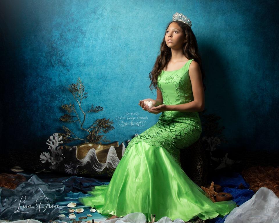 Kate Under The Sea Mermaid Children Backdrop for Photography Designed by Mandy Ringe Photography - Kate Backdrop AU