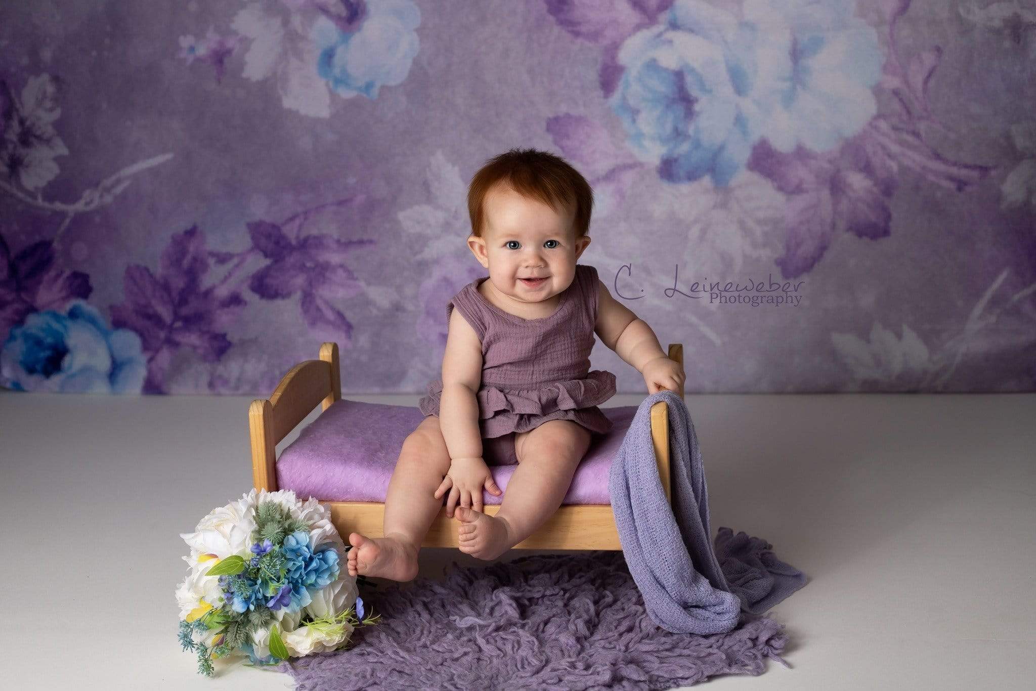 Kate Retro Blurry Bokeh Purple Flowers Backdrop for Photography Designed by JFCC