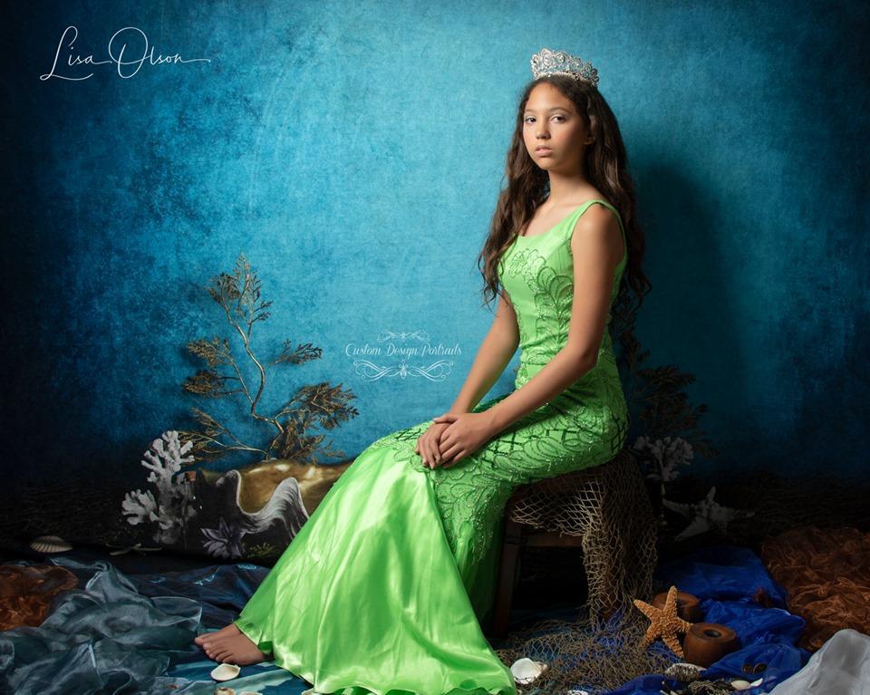 Kate Under The Sea Mermaid Children Backdrop for Photography Designed by Mandy Ringe Photography - Kate Backdrop AU