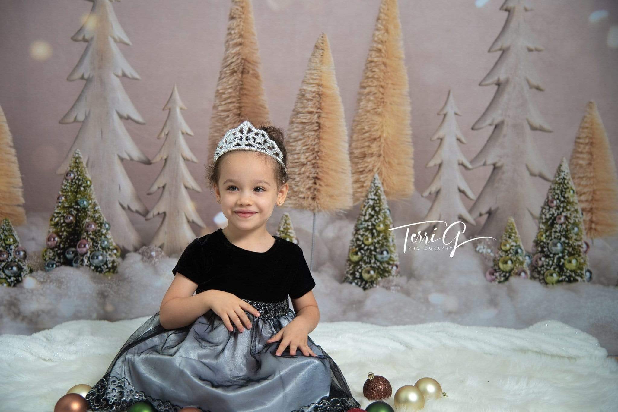 Kate Elegant Christmas Trees with Glitter Backdrop for Photography Designed By Mandy Ringe Photography - Kate Backdrop AU