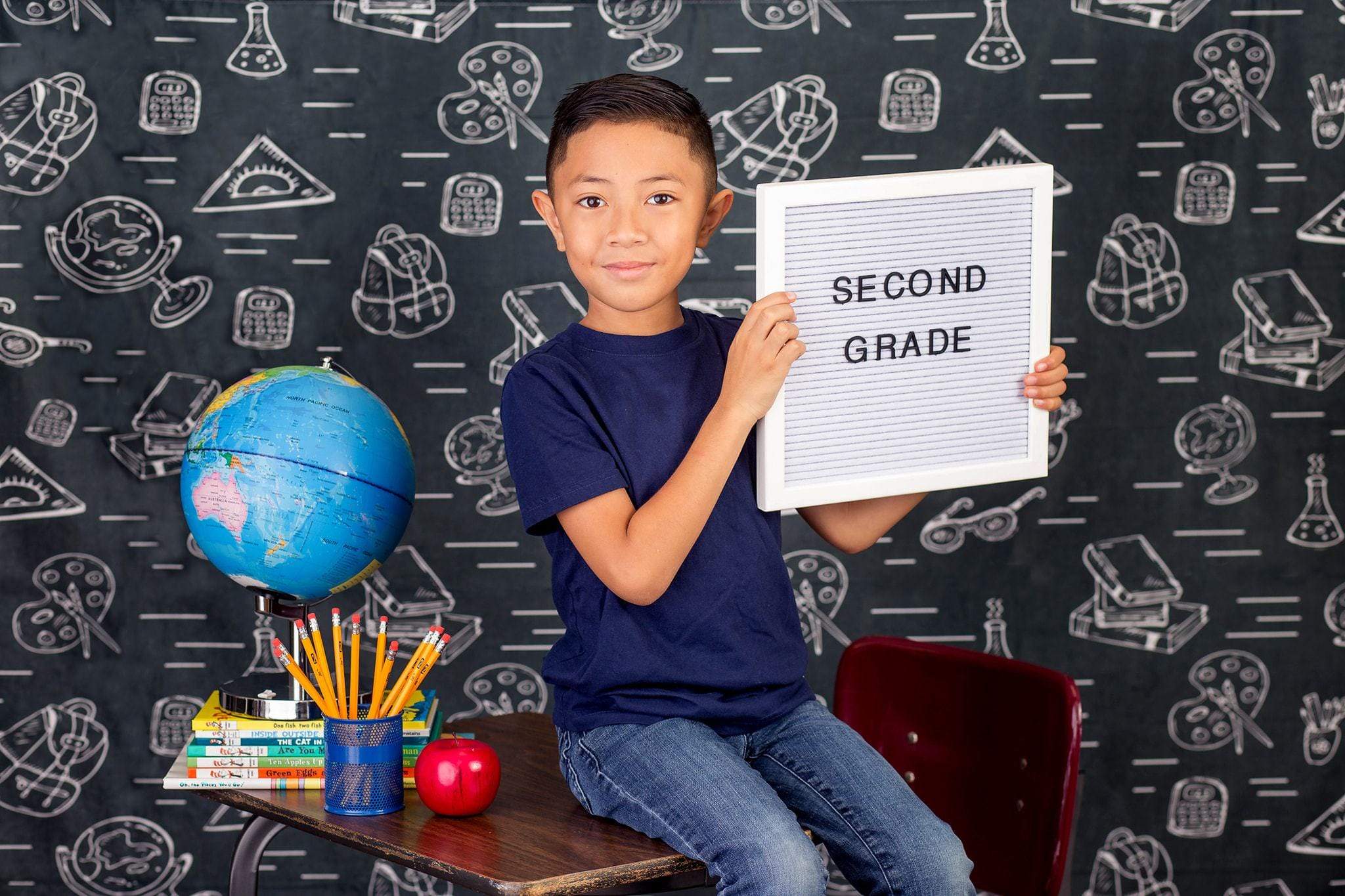 Kate Green Board for Children School Backdrop for Photography Designed by Marina Smith - Kate Backdrop AU