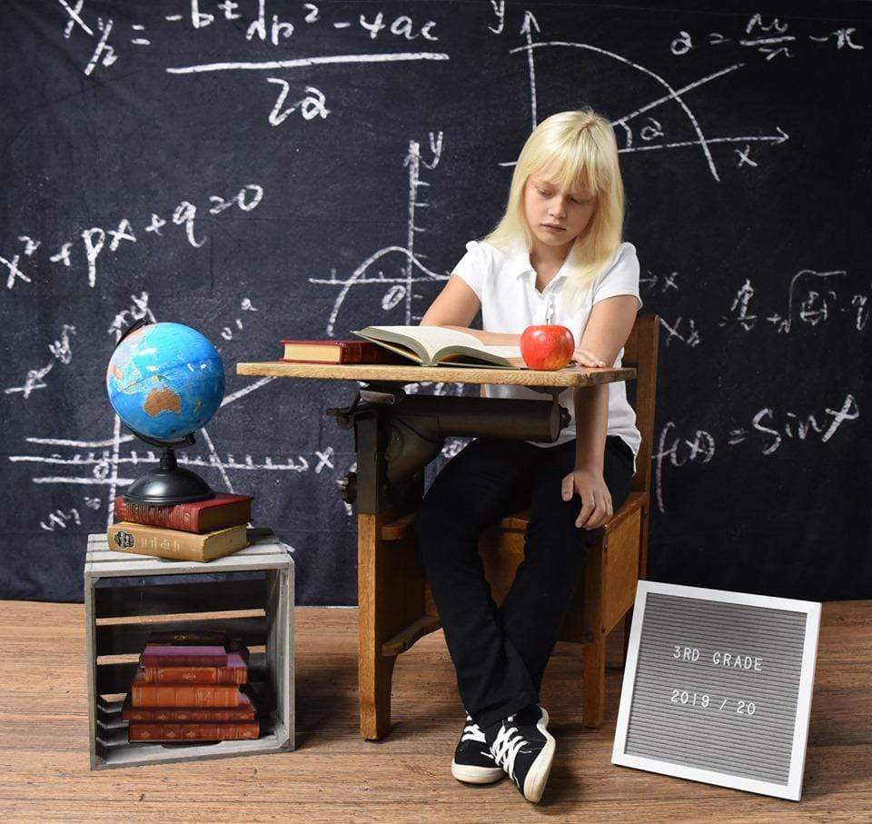 Kate Chalkboard Back to School Children Backdrop for Photography Designed by JFCC - Kate Backdrop AU