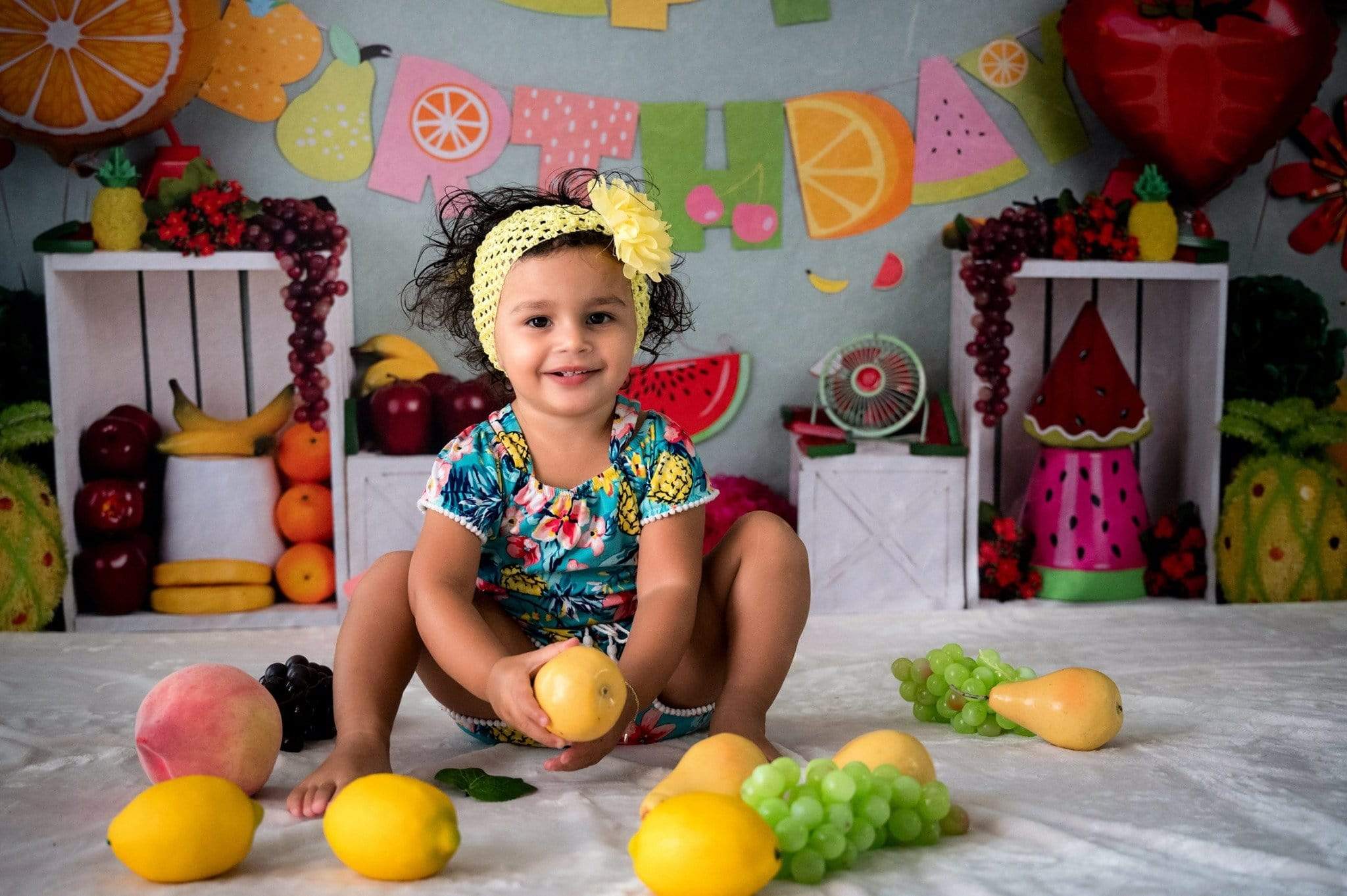 Kate Fruity Birthday Children Backdrop Design