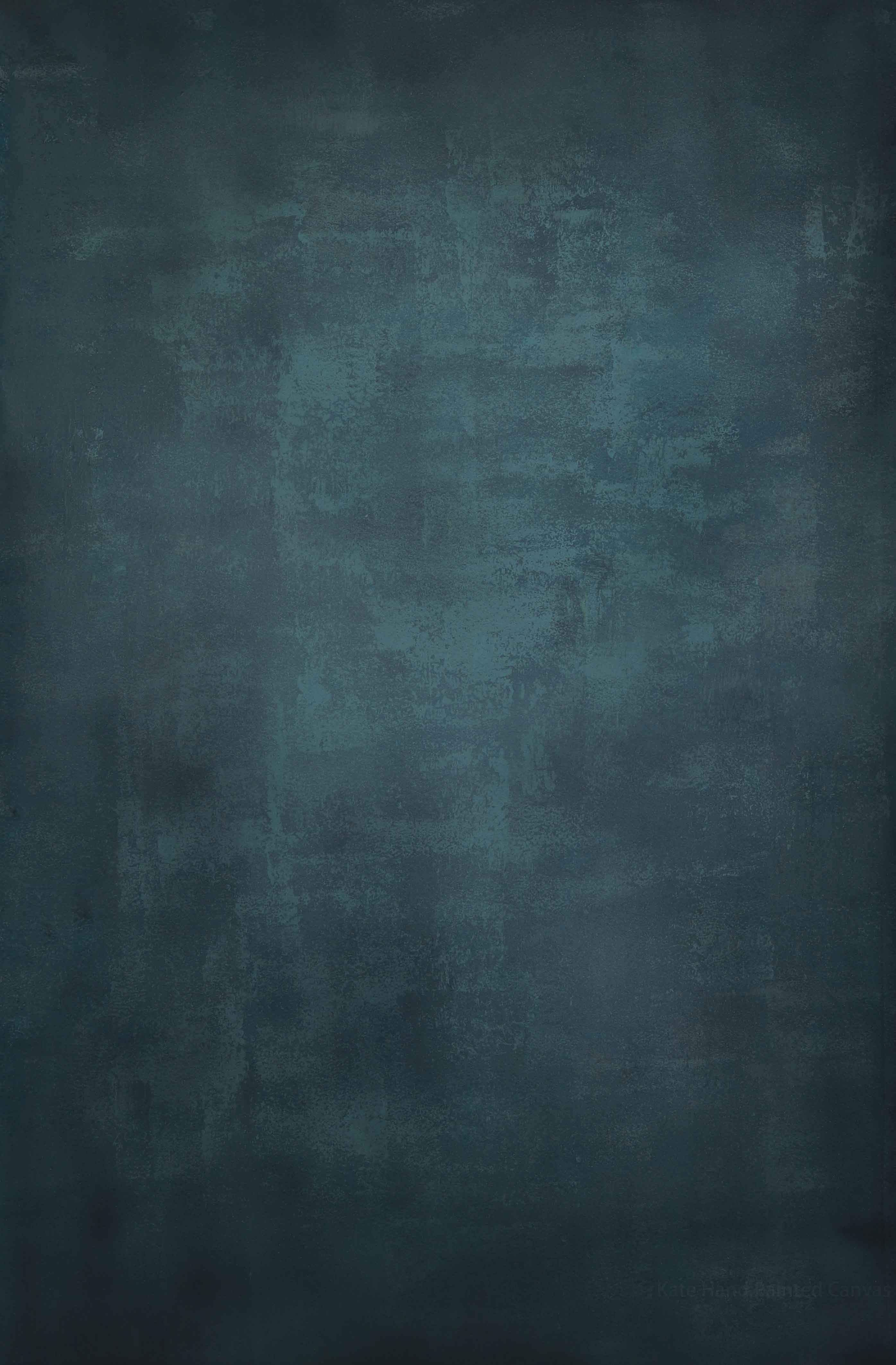 Kate Abstract Texture Turquoise Dark Color Hand Painted Canvas Backdrop