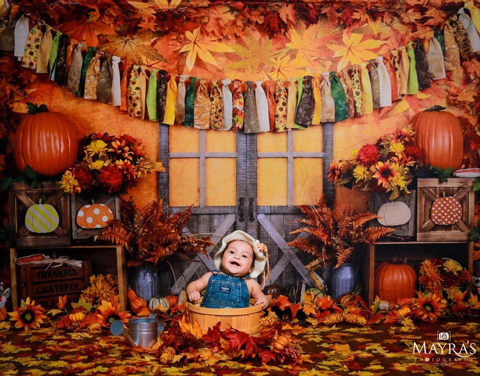 Kate Autumn Harvest Thanksgiving Backdrop - Kate Backdrop AU