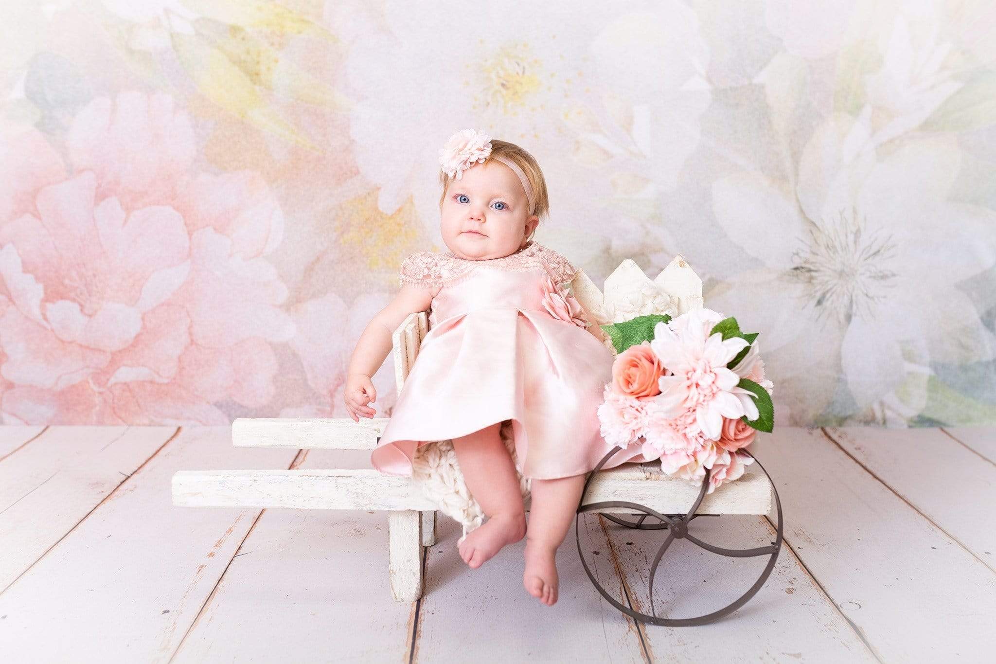 Kate Flowers Pastel Florals Backdrop for Photography Designed by Amanda Moffatt